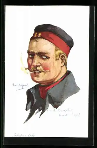 Künstler-AK Em. Dupuis: Fort de Bancelles, Aout 1914, Infanterie Belge, Soldat aus Belgien