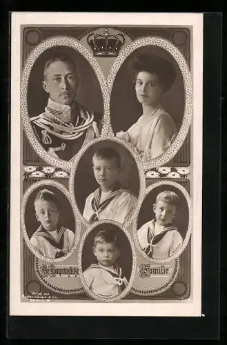 AK Die kronprinzliche Familie, Kronprinz Wilhelm von Preussen