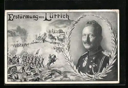 AK Lüttich, Kaiser Wilhelm II., Erstürmung der Stadt