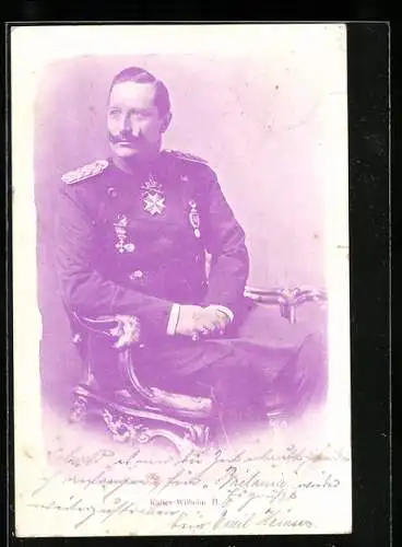 AK Kaiser Wilhelm II. in Uniform mit Orden