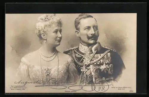 AK Kaiser Wilhelm II. und Auguste Victoria von Preussen