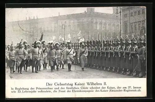 AK Kaiser Wilhelm II. Karte zum Geburtstag des Kaisers