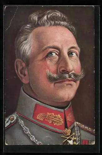 AK Portrait Kaiser Wilhelm II. in Uniform