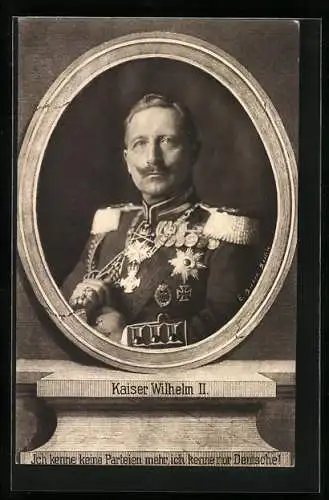 Künstler-AK Portraitansicht von Kaiser Wilhelm II.