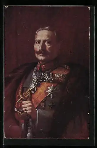 AK Kaiser Wilhelm II., Portrait in Uniform mit Orden