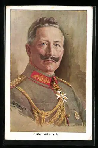 Künstler-AK Kaiser Wilhelm II., Im Porträt