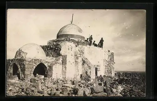 Foto-AK Syrien, Drusenrevolte 1925, Beschädigte Moschee