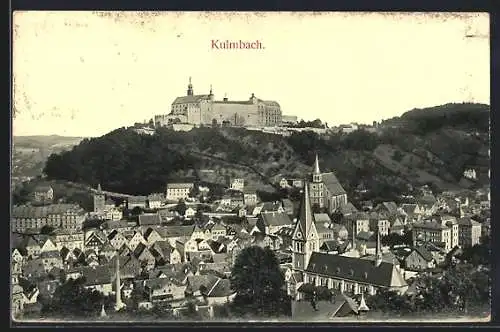 AK Kulmbach, Teilansicht mit Kirche und Plassenburg