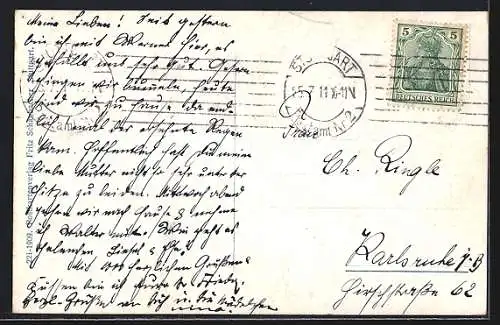 AK Stuttgart, Schlossplatz während der Parade