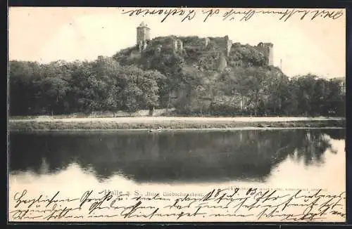 AK Halle a. S., Blick auf die Burg Giebichenstein