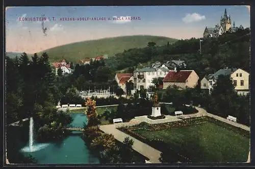 AK Königstein / Taunus, Herzog-Adolf-Anlage und Villa Andrae