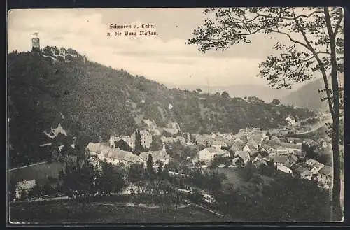 AK Scheuern a. Lahn, Ortschaft mit der Burg Nassau