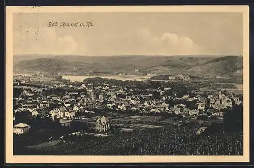 AK Bad Honnef a. Rhein, Ortsansicht aus der Vogelschau