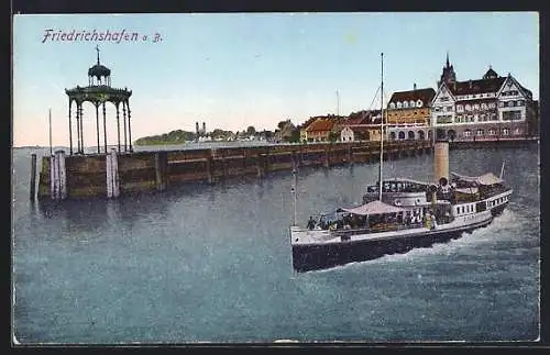 AK Friedrichshafen, Ortsansicht, Dampfer