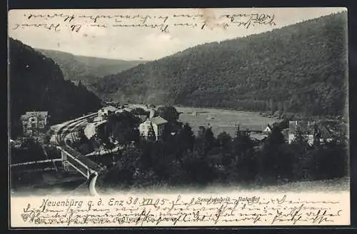 AK Neuenbürg a. d. Enz, Sensenfabrik, Bahnhof