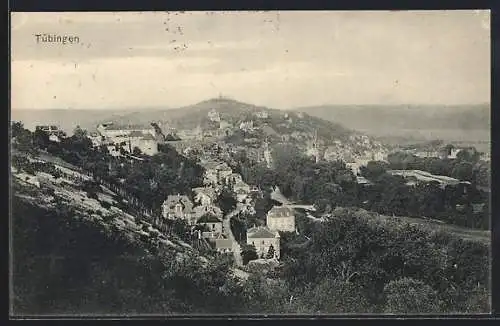 AK Tübingen, Ortsansicht aus der Vogelschau