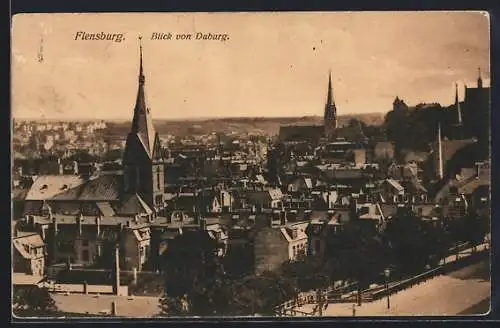 AK Flensburg, Blick von Duburg