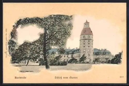 AK Karlsruhe, Schloss vom Garten