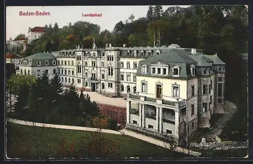 AK Baden-Baden, Landesbad aus der Vogelschau