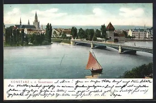 AK Konstanz, Ortsansicht von der Seestrasse