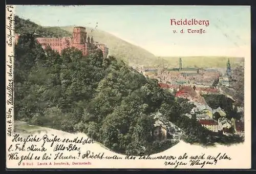 AK Heidelberg / Neckar, Gesehen von der Terrasse