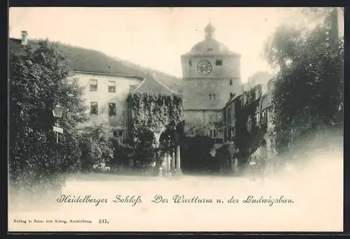 AK Heidelberg, Schloss, Der Wartturm und der Ludwigsbau