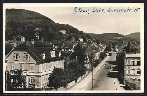 AK Lahr / Schwarzwald, Geroldsecker-Vorstadt aus der Vogelschau