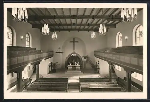 AK Altenheim /Baden, Evangelische Kirche Innenansicht, Blick zum Altar