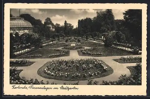 AK Karlsruhe, Rosenanlagen im Stadtgarten