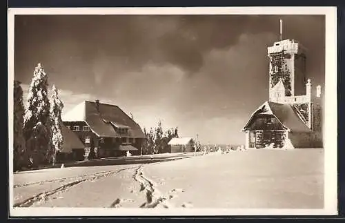 AK Hornisgrinde, Verschneiter Gasthof, Inh. Fr. Maier