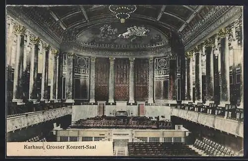 AK Wiesbaden, Kurhaus, Grosser Konzert-Saal