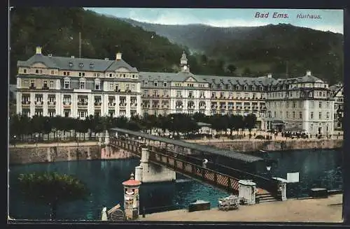 AK Bad Ems, Brücke am Kurhaus