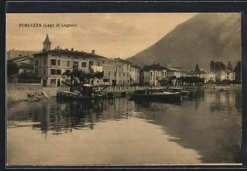 AK Porlezza /Lago di Lugano, Boote im Hafen