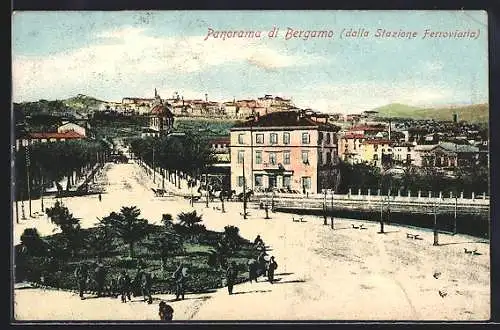 AK Bergamo, Panorama dalla Stazione Ferroviaria