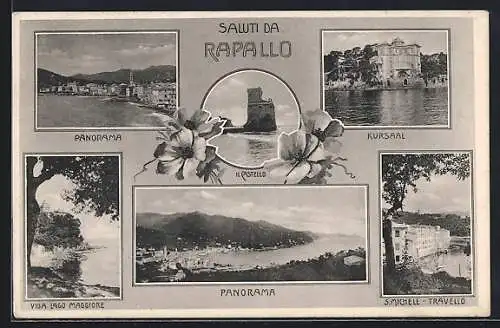 AK Rapallo, S. Michele-Travello, Kursaal, Il Castello, Villa Lago Maggiore