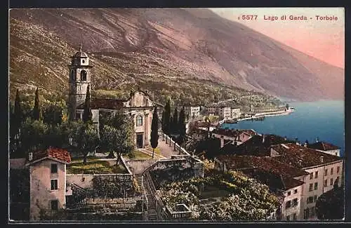 AK Torbole /Lago di Garda, Ortsansicht mit Gärten