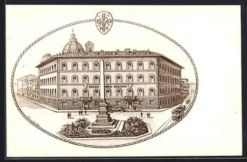 Künstler-AK Firenze, Grand Hotel Baglioni