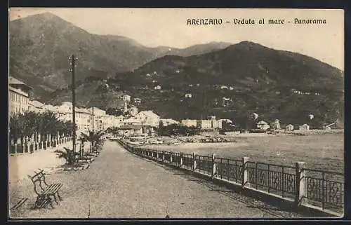 AK Arenzano, Veduta al mare, Panoramablick