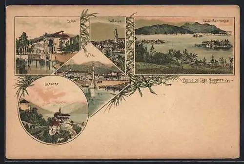 Lithographie Luino, Picordo del Lago Maggiore, Intra, Pallanza, Locarno