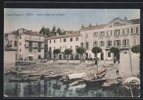 AK Luino /Lago Maggiore, Porto e Hotel de la Poste