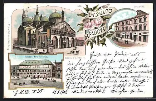 Lithographie Padova, Palazzo della Ragione, Basilica di S. Antonio