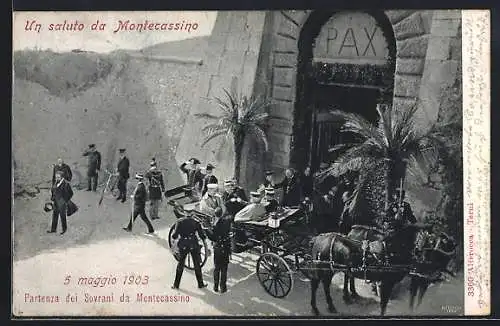 AK Montecassino, Partenza dei Sovrani 1903