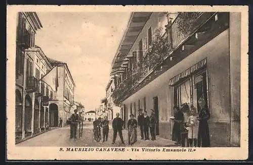 AK San Maurizio Canavese, Via Vittorio Emanuele II.