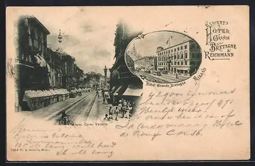 AK Milano, Elwerts Hotel Grande Bretagne & Reichmann, Corso Venezia