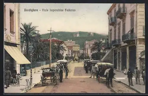 AK Bordighera, Viale Imperatrice Federico