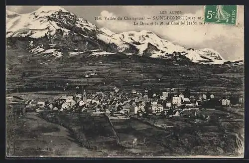 AK Saint-Bonnet /Vallée du Champsaur, Le Drac et le Mont Chaillol