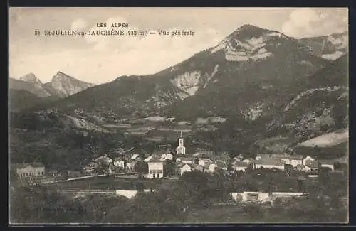 AK St-Julien-en-Bauchene, Vue generale mit Bergblick