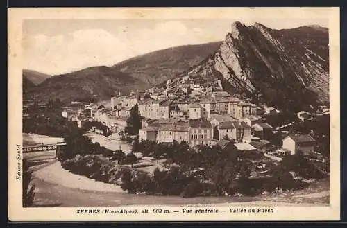 AK Serres /Hautes-Alpes, Vue générale, Vallée du Buech