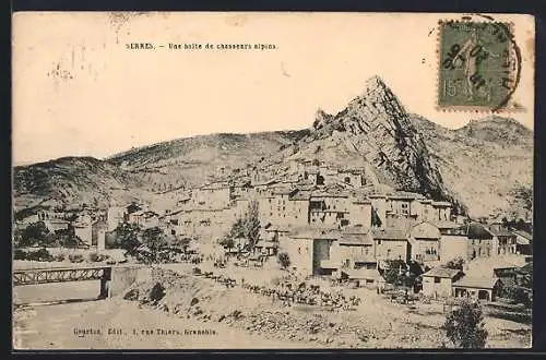 AK Serres, Une halte de chasseurs alpins