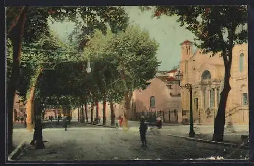 AK Spezia, Chiesa della Madonna della Neve e Viale Garibaldi